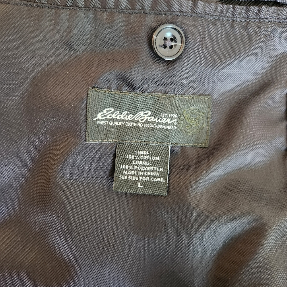 Eddie Bauer Men Corduroy Gray 3 Button Single Vent Fully Lined Sport Coat Size L - Picture 4 of 10